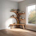 Rustic Tree Wall Shelf Living Room