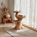 Rustic Mushroom Side Table Reading Nook