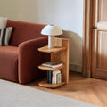Handcrafted Mid Century Modern Wood End Table, Retro Bedside Nightstand & Accent Side Table for Living Room, Bedroom