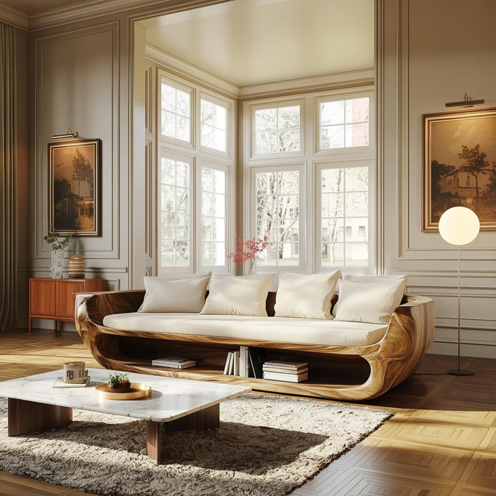 Rustic Solid Wood Sofa Table, Handcrafted Console behind Couch for Modern Living Room & Holiday Display