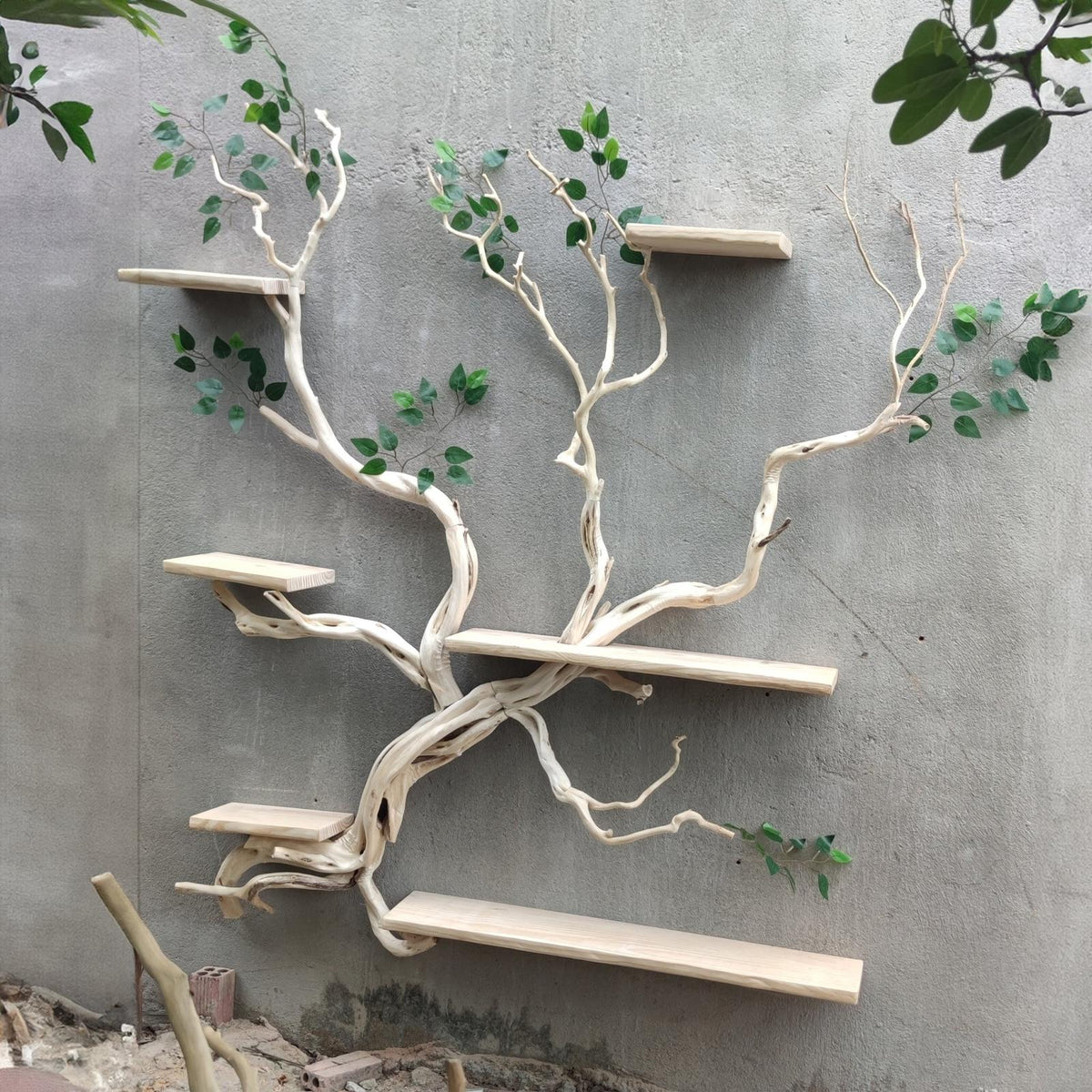 Tree Branch Floating Shelf Solid Wood Carving