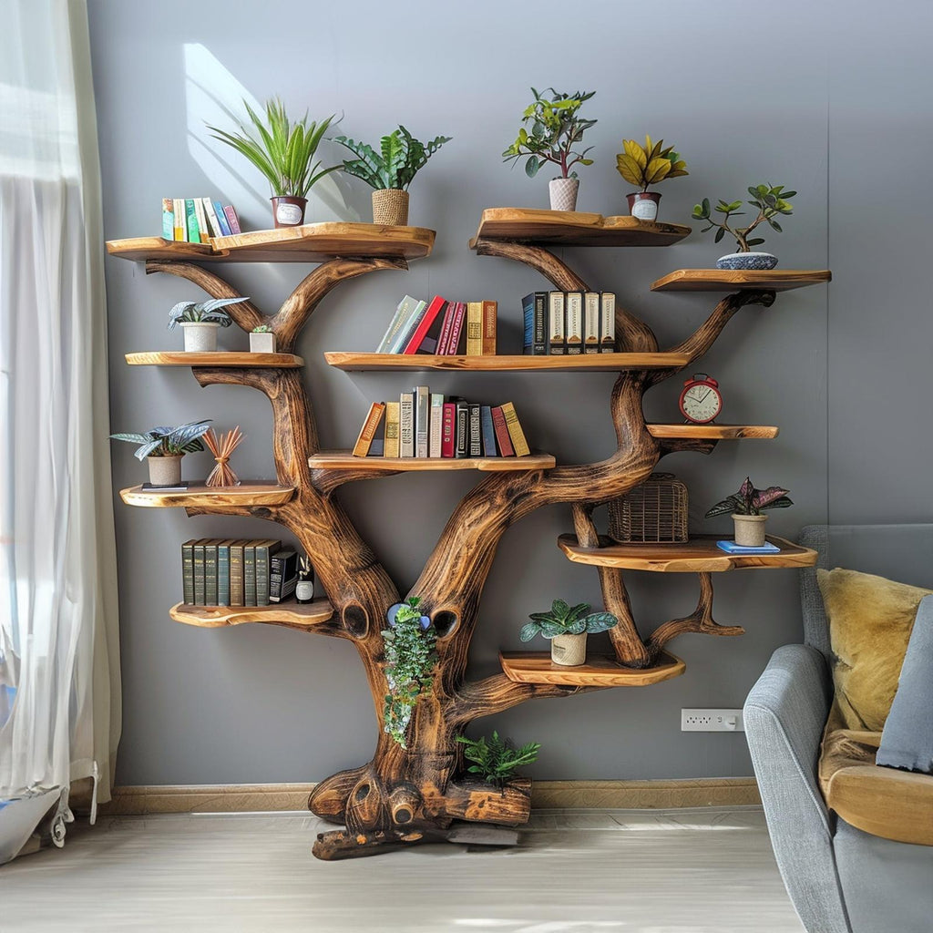 Tree Floating Book Shelf Wall Mount