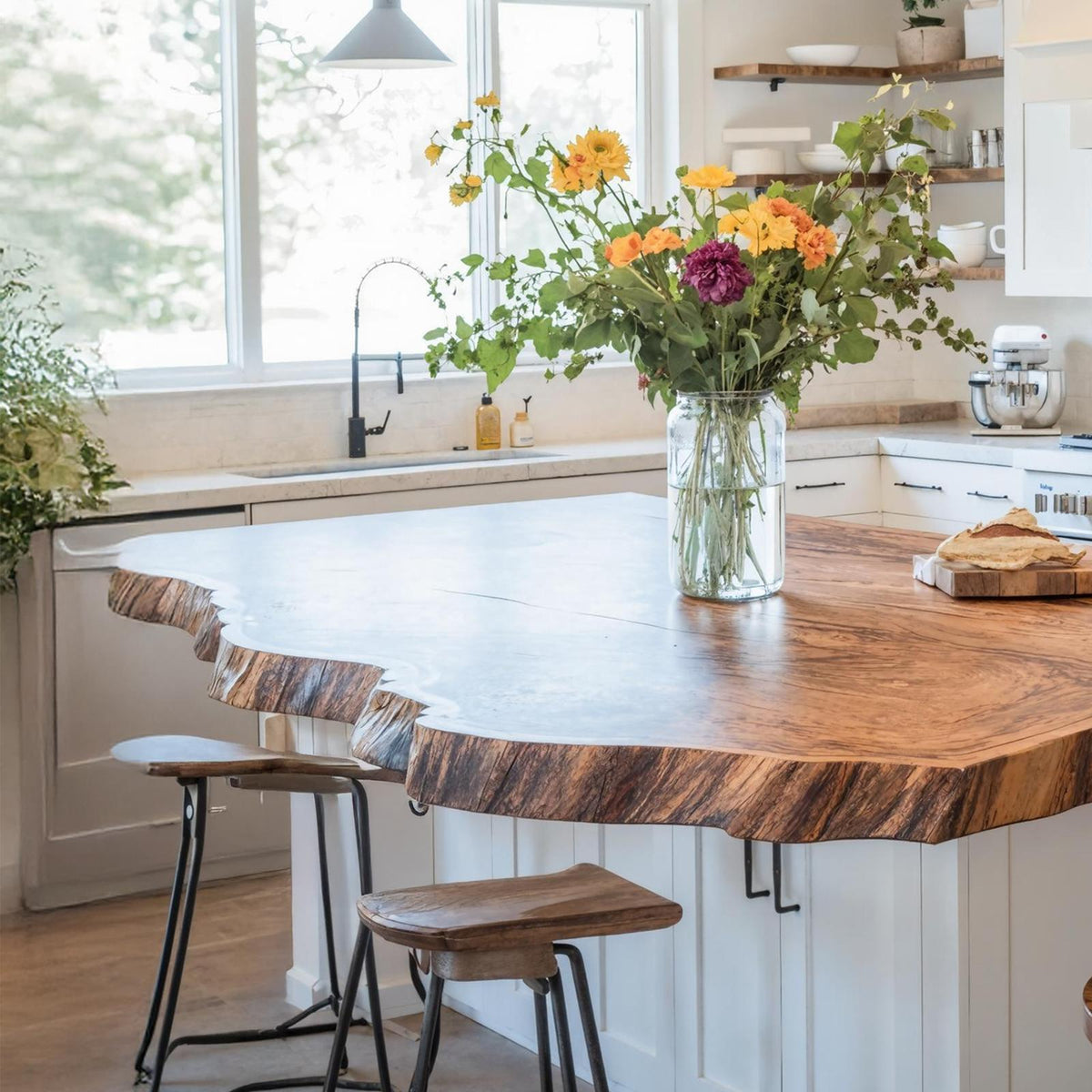 Handcrafted Live Edge Tabletop For Dining Room Furniture