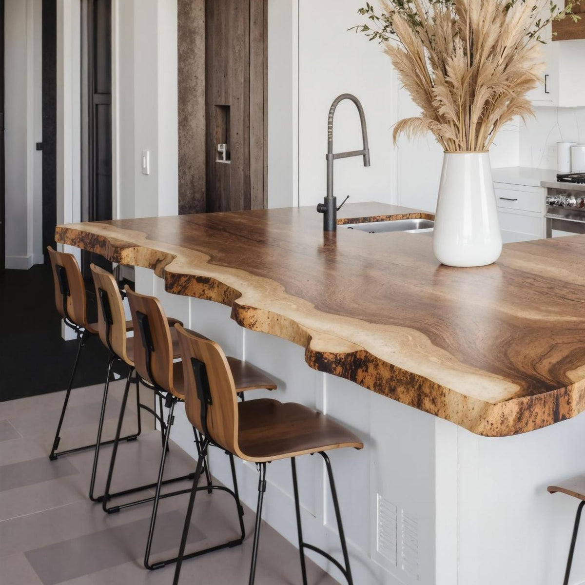 Farmhouse Live Edge Countertop Unique Kitchen Style