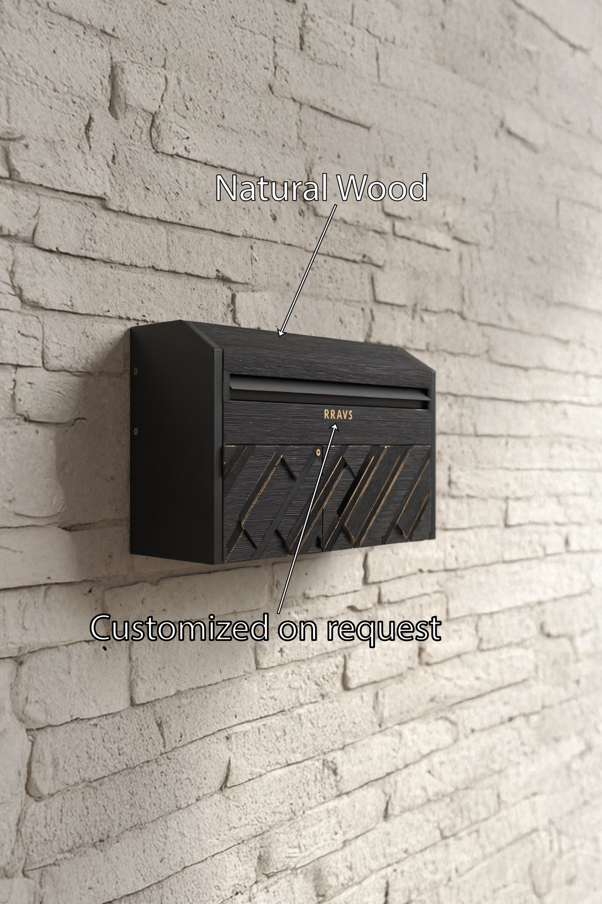 Handcrafted Solid Wood Sculpture Mailbox, Rustic Post Mailbox for Garden, Patio & Outdoor Yard Decor