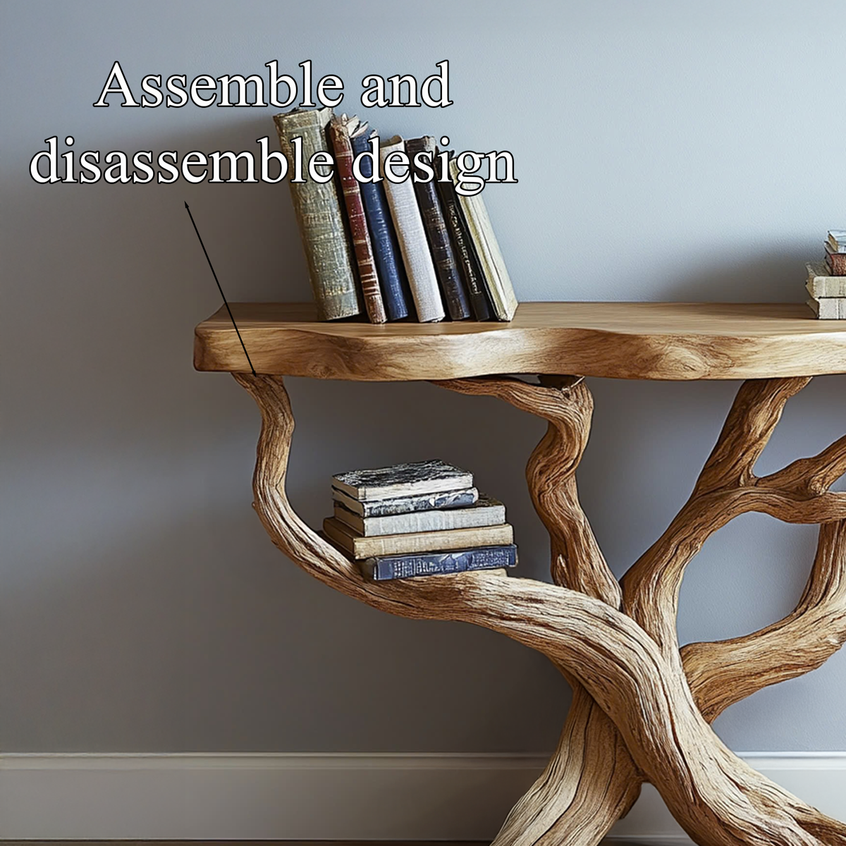 Rustic Console Table Handcrafted Solid Wood Decor Home Gift