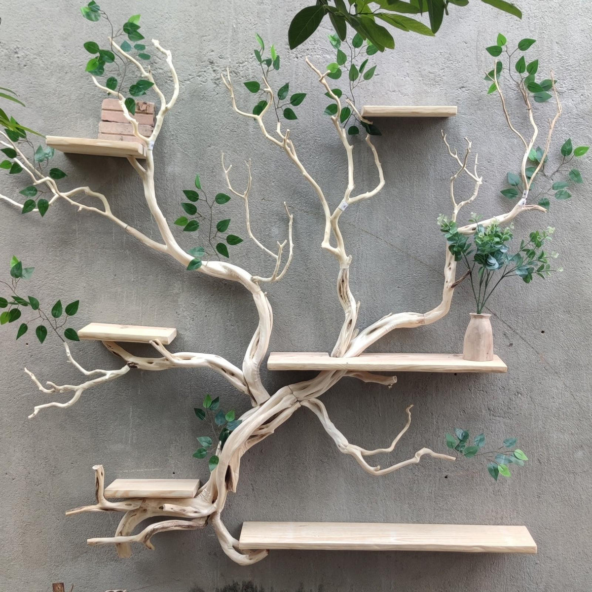 Tree Branch Floating Shelf Solid Wood Carving