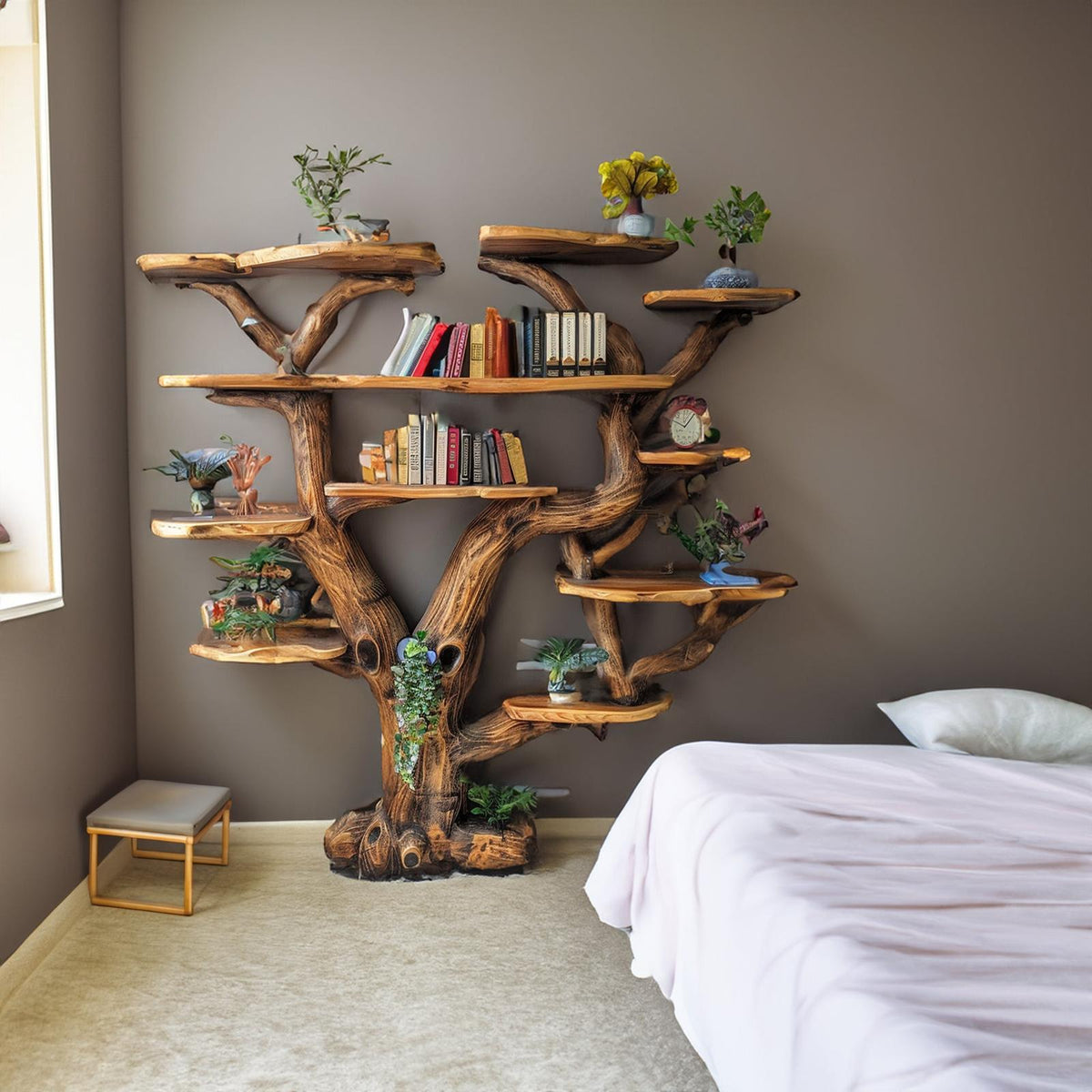 Tree Floating Book Shelf Wall Mount
