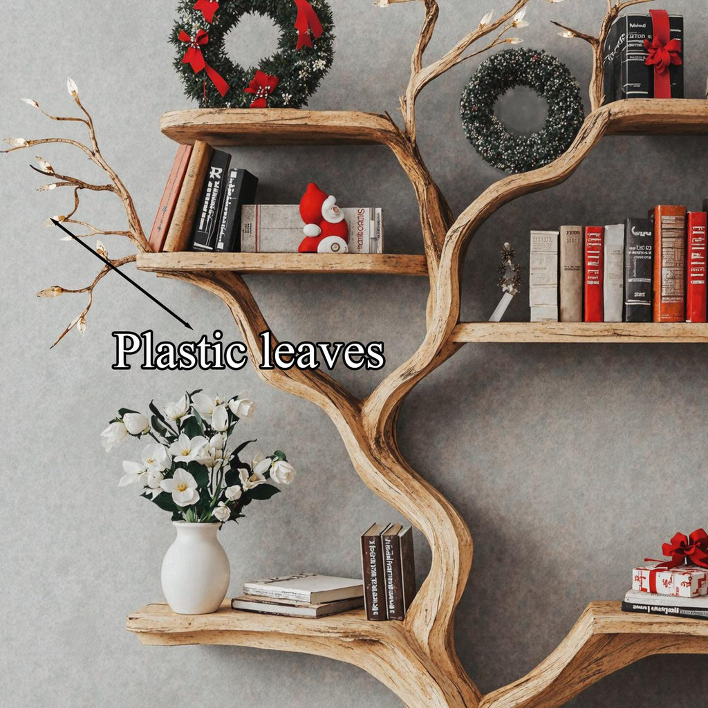 Tree Bookshelf Decor Driftwood Shelf Xmas Floating Bookshelf