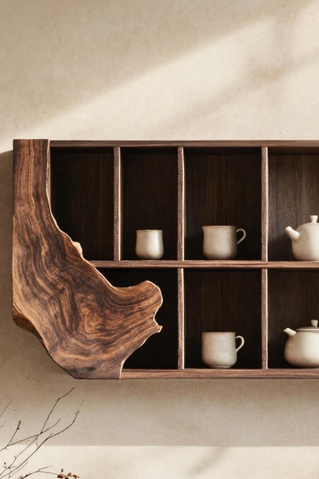 Farmhouse Live Edge Floating Shelf, Rustic Solid Wood Wall Shelf for Kitchen, Bathroom, Living Room Decor Display