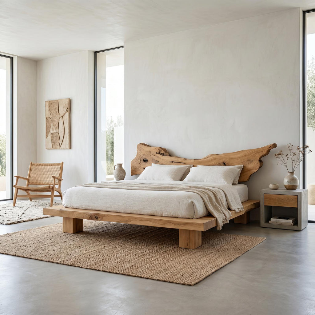 Rustic Platform Bed King Room SINLSAWB020