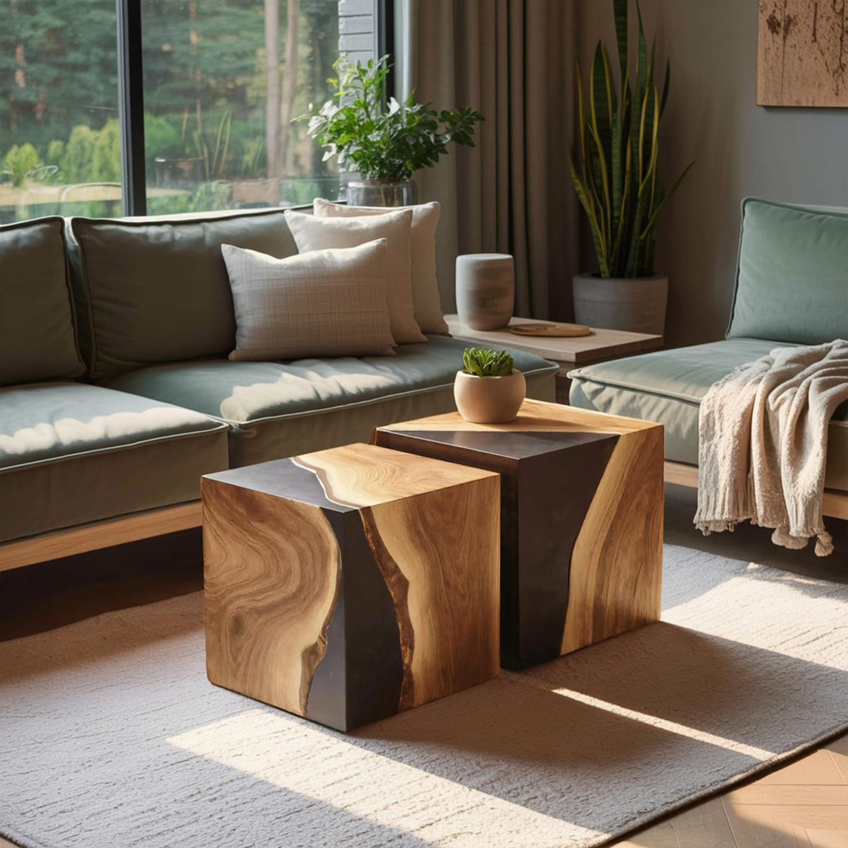 Spry Interior Farmhouse Low Wooden Coffee Table, Handcrafted Solid Wood Center Accent Table for Cozy Living Room and Lounge, SILDTTNCF033