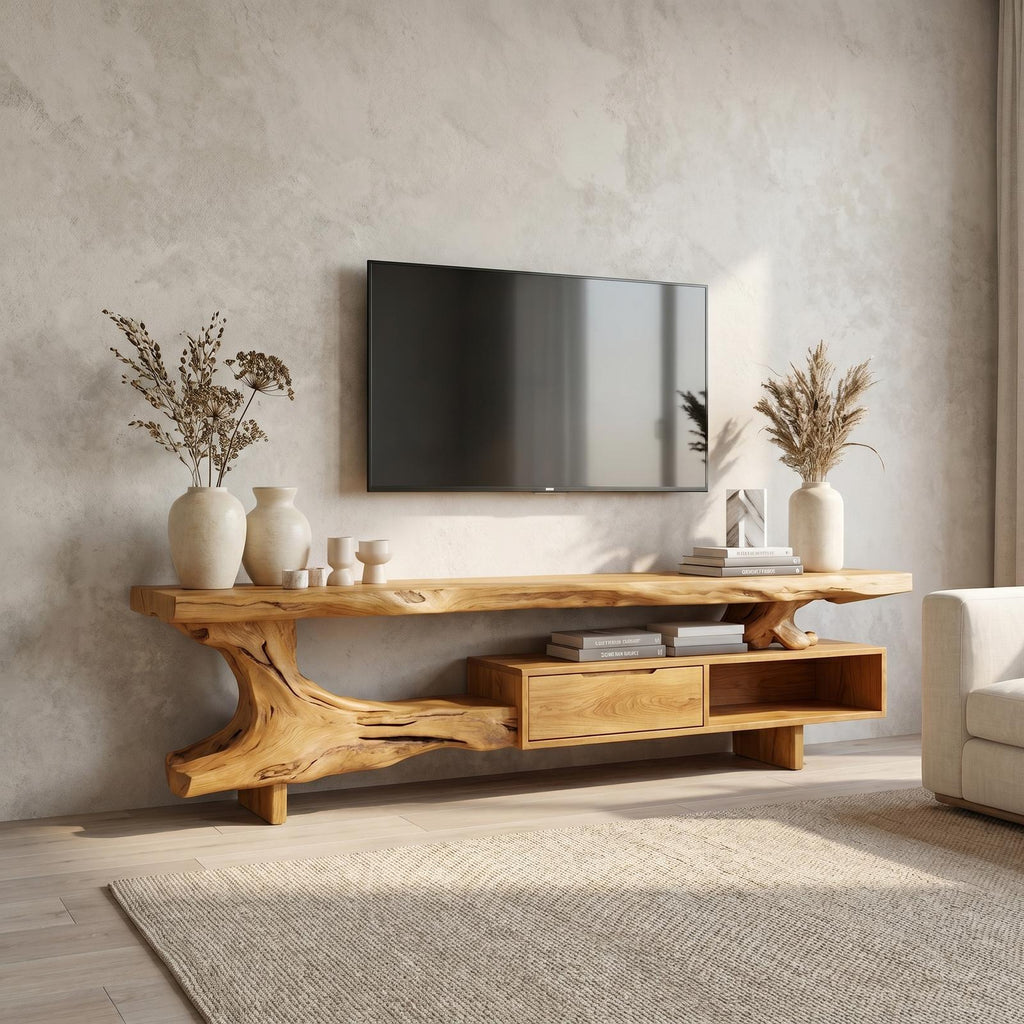 Rustic TV Stand For Living Room And Home Interior