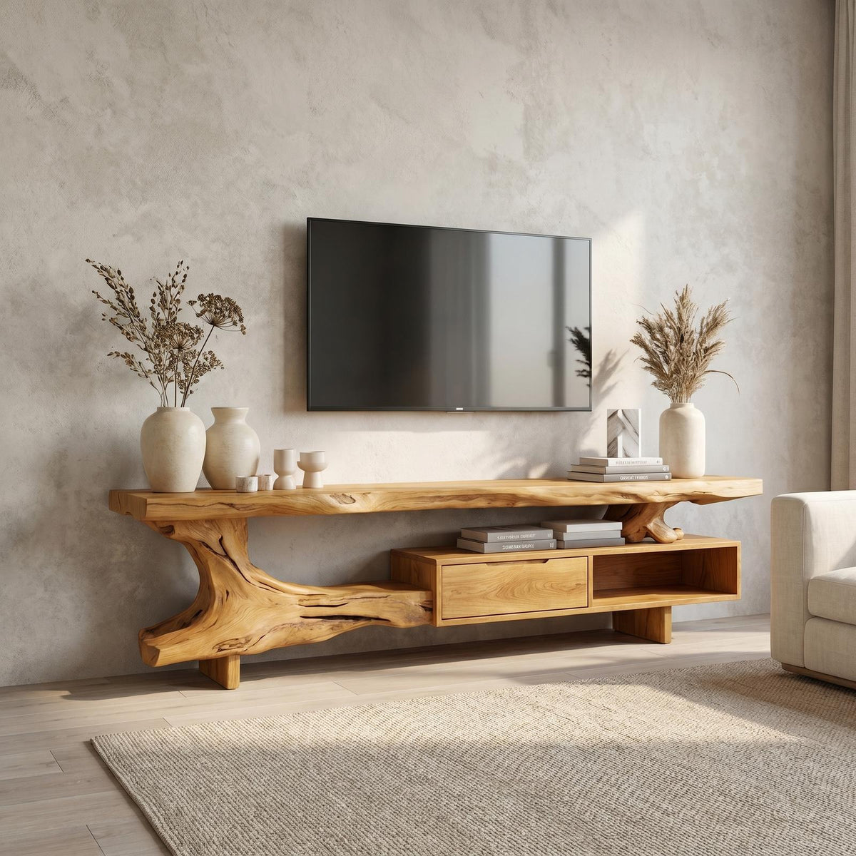 Rustic TV Stand For Living Room And Home Interior