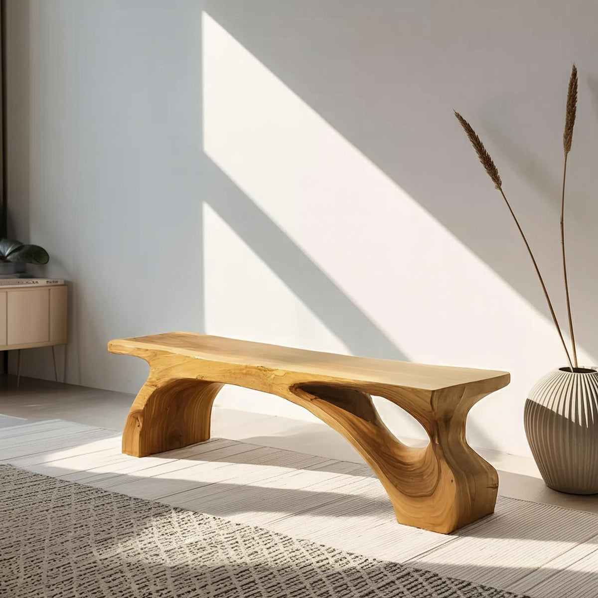 Organic Live Edge Bench For Modern Entryway Or Living Room SITHHNCHR062
