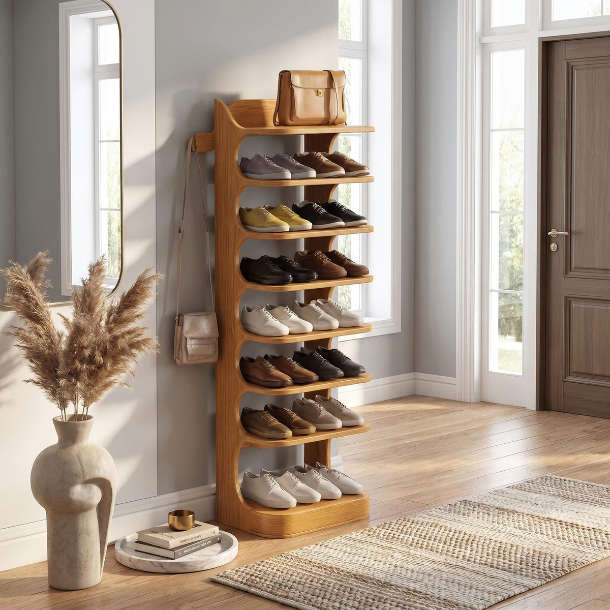 Custom Shoe Rack Solid Wood Decor Home Gitf
