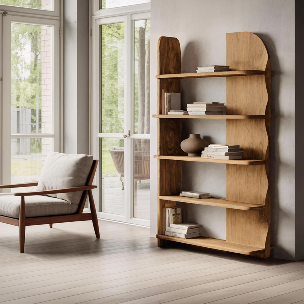 Minimalist Bookcase Sculptural Design For Living Decor