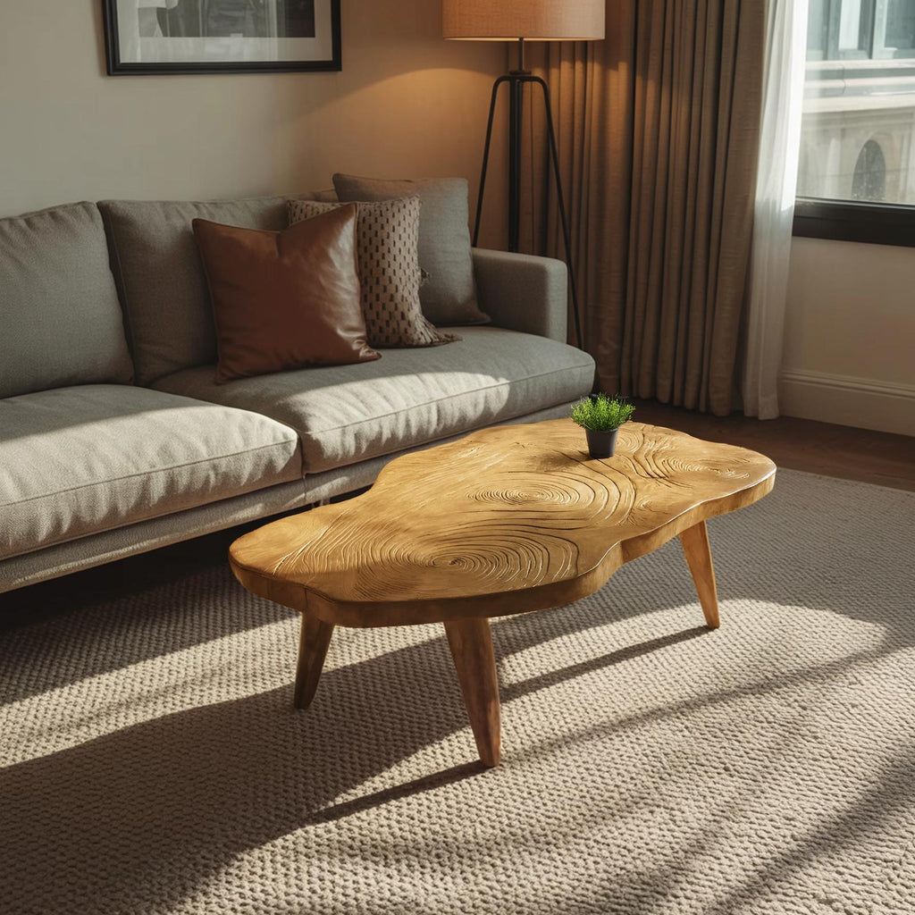 Handcrafted Irregular Wooden Table For Entryway Design SILDTTRCF094