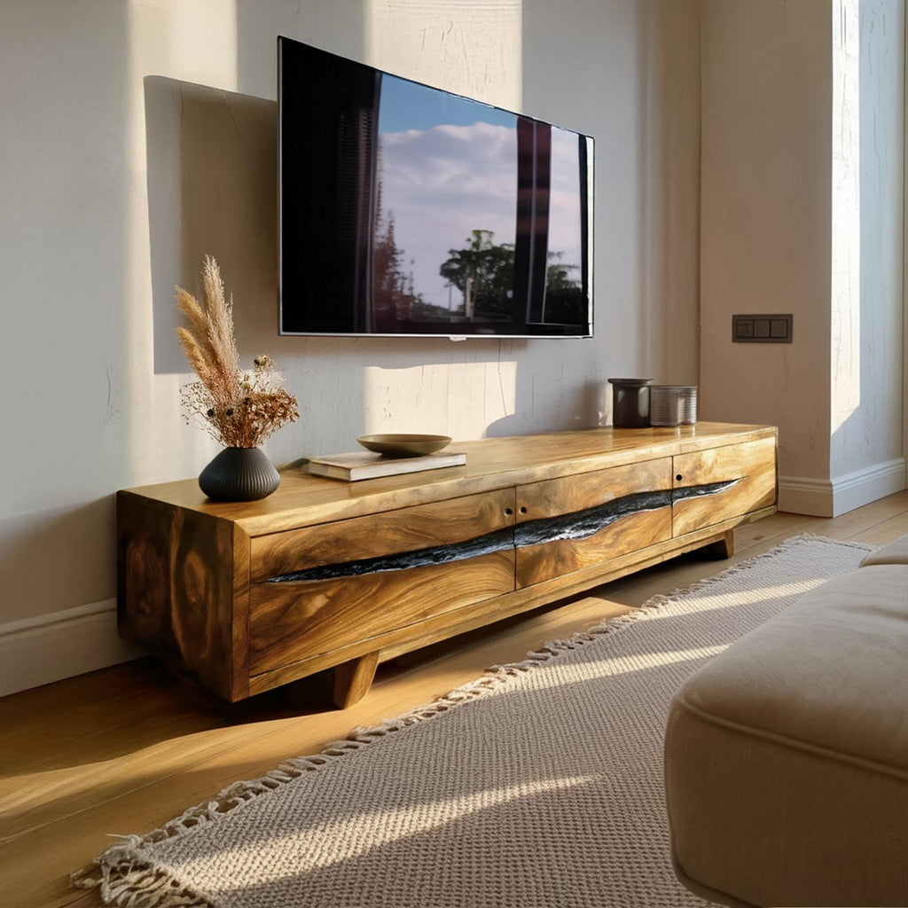 Farmhouse Solid Wood TV Console For Bedroom Design