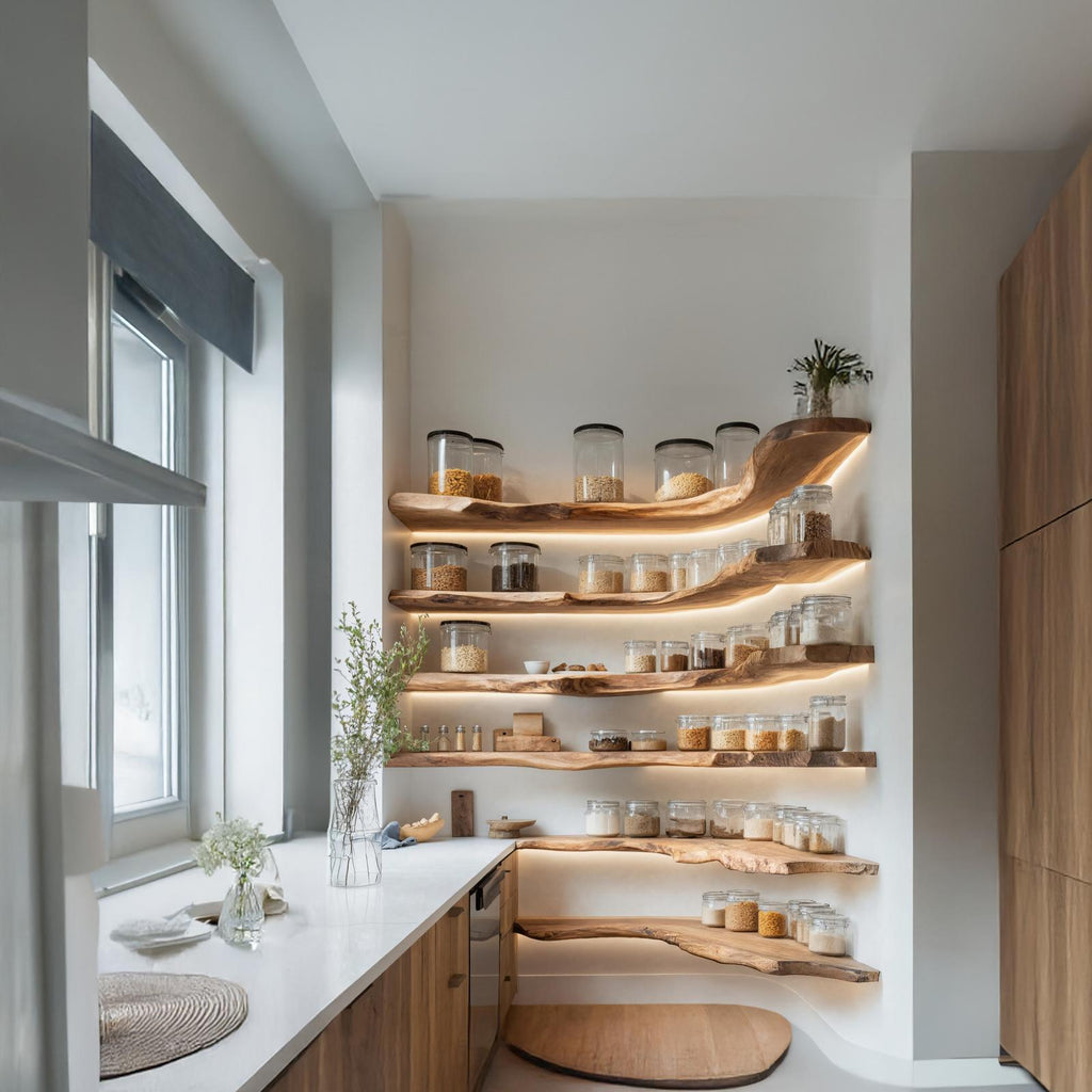 Rustic Handmade Wooden Spice Rack For Kitchen Wall