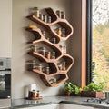 Farmhouse Kitchen Furniture With Wooden Spice Organizer