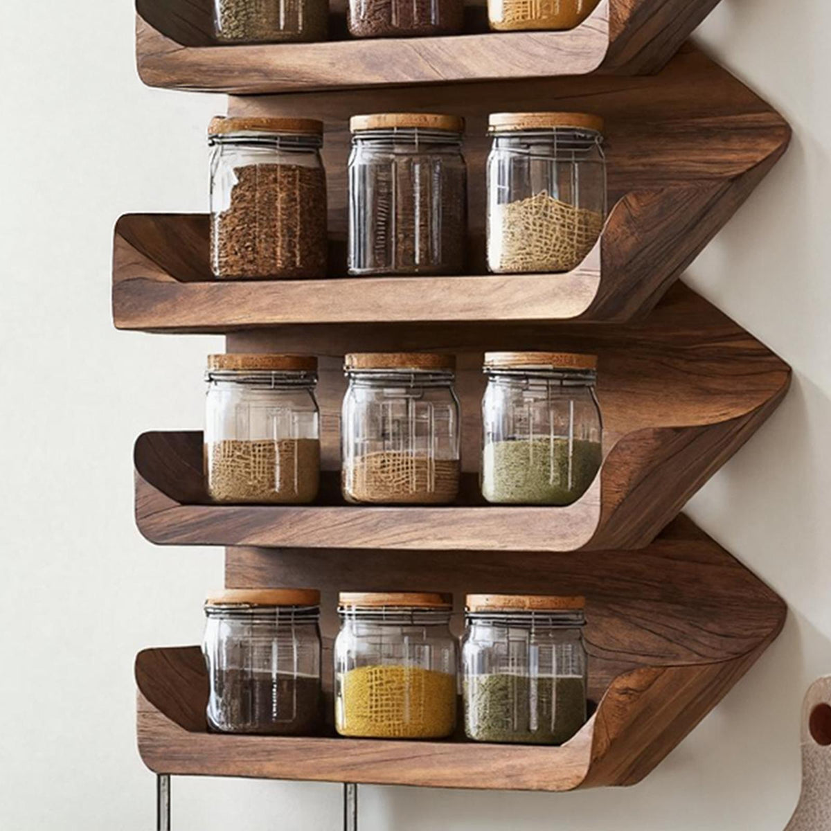 Wooden Spice Rack Mid Century Style For Entryway Design