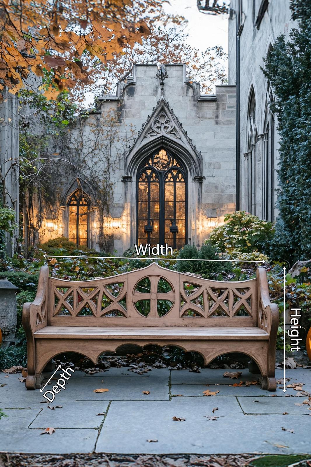 Rustic Live Edge Outdoor Bench For Garden And Patio Decoration