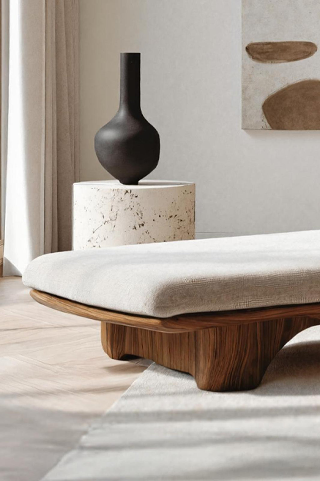 Mid Century Solid Wood Garden Daybed For Entryway Furniture