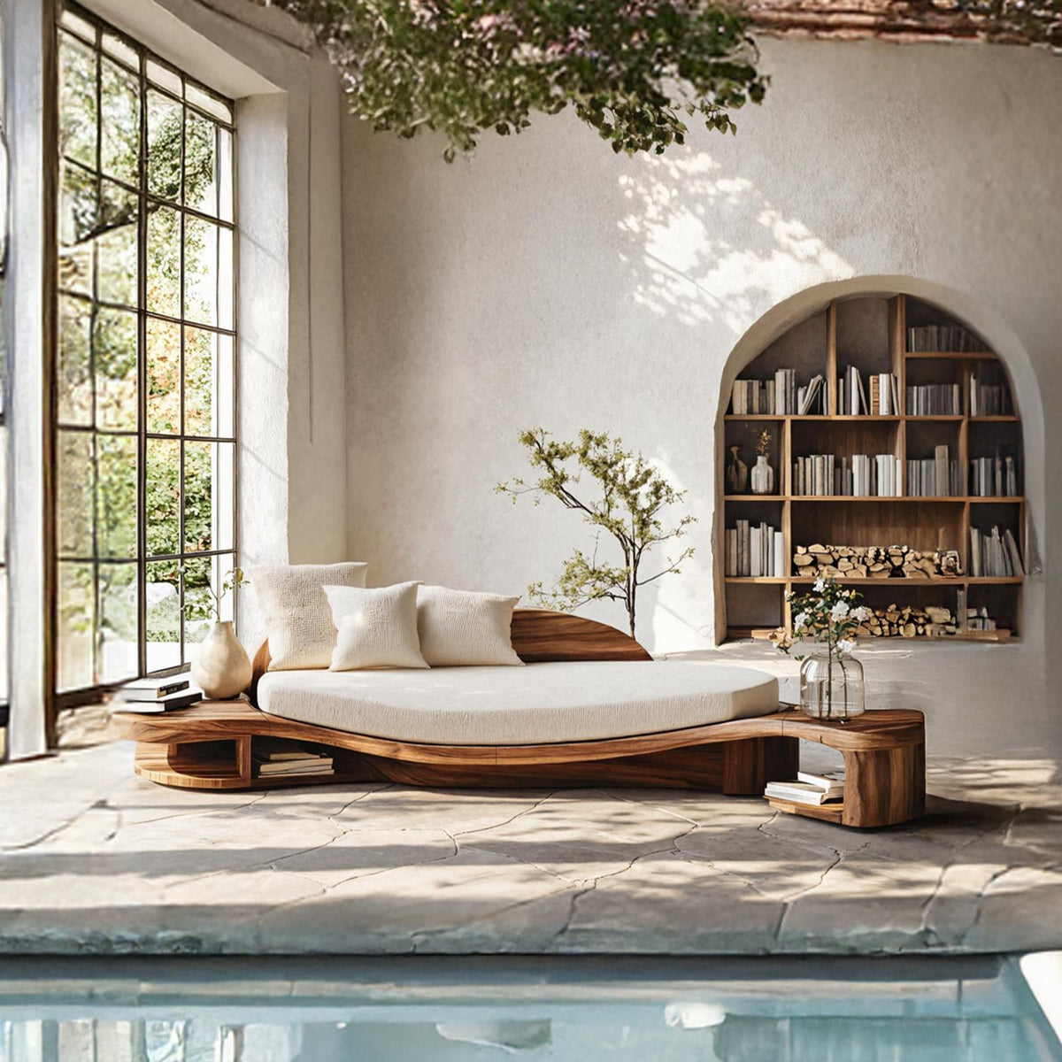 Handcrafted Wooden Daybed For Classic Bedroom Furniture Design