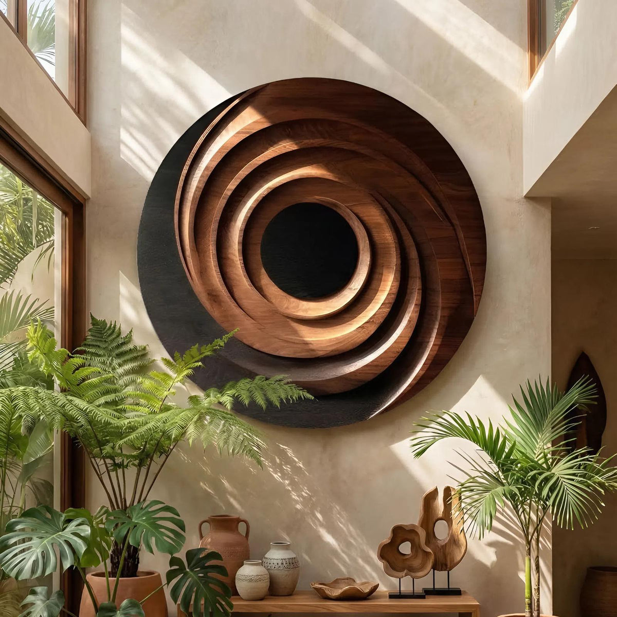 Minimalist Organic Wood Wall Decor, Handcrafted Abstract Wooden Sculpture Panel for Hallway and Entryway Gallery Wall Accent, SILDTTNWA040