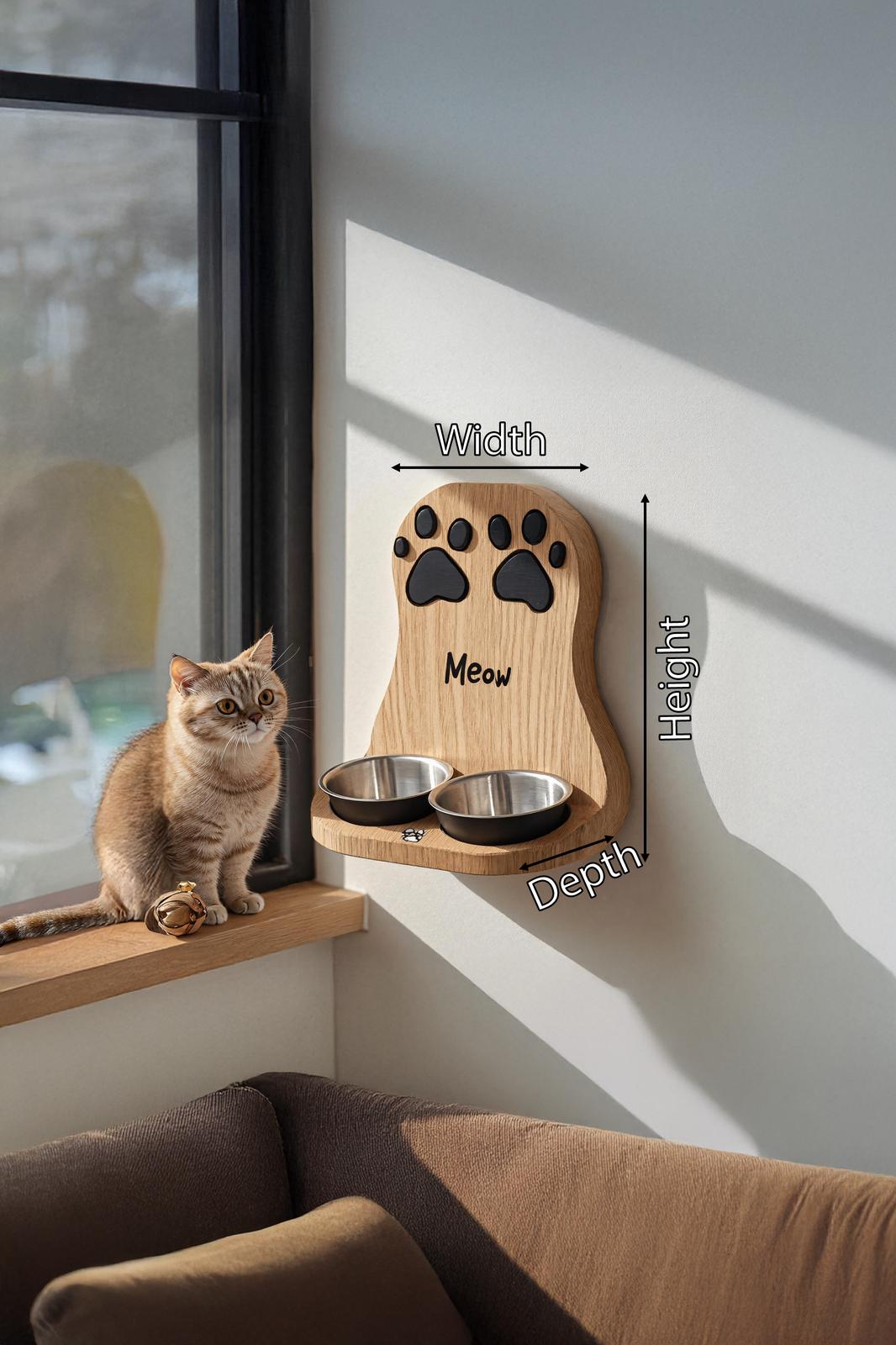 Handmade Dog Feeding Station Farmhouse Style SILDTTRDBS008