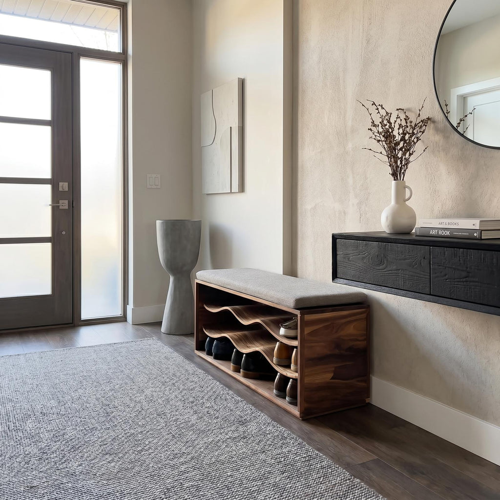 Midcentury Shoe Rack Bench Entryway