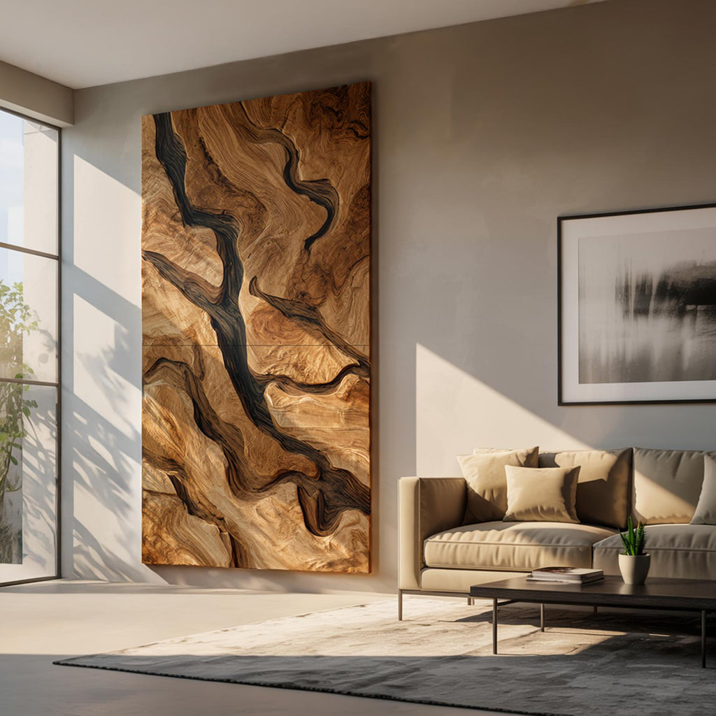 Teezano Handcrafted Wooden Wall Art Sculpture, Solid Wood 3D Wall Decor Panel for Bedroom & Living Room, SILDTTRWA035