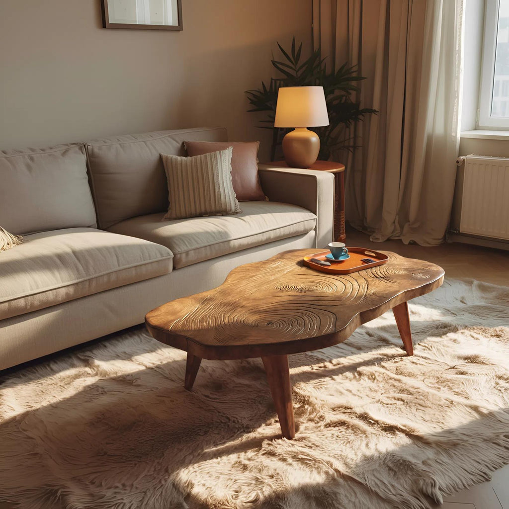 Handcrafted Irregular Wooden Table For Entryway Design SILDTTRCF094