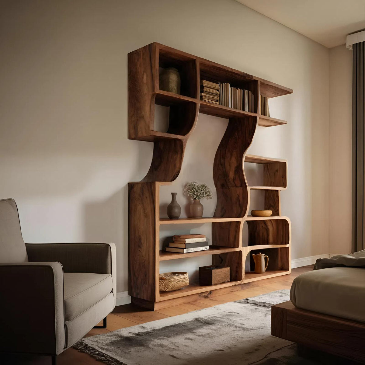 Artisan Carved Bookshelf For Modern Interior RTTHHNBS086