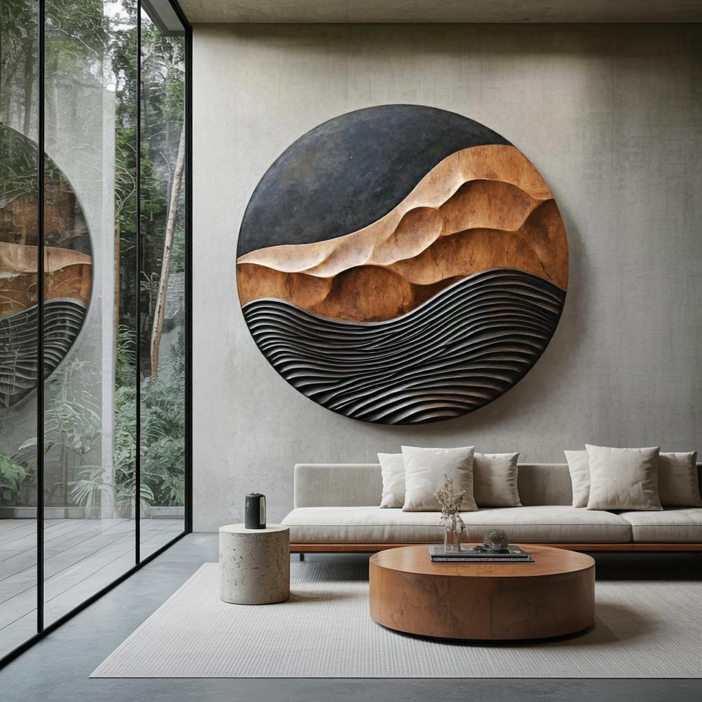 Spry Interior Rustic 3D Wood Wall Art, Handcrafted Reclaimed Wooden Slices Wall Panel Sculpture & Hanging Decor for Entryway, SILDTTNWA014