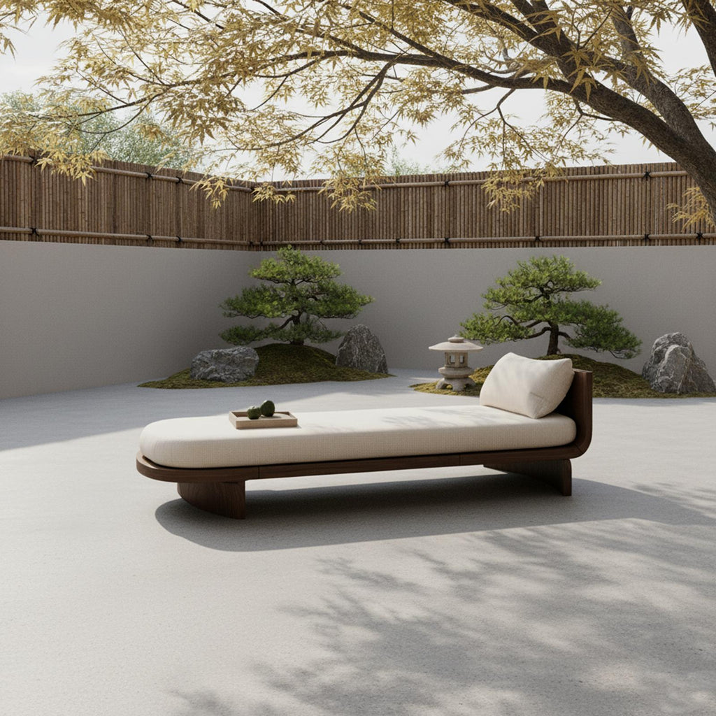 Handcrafted Mid Century Modern Wooden Daybed, Outdoor Patio Lounge Sofa Bed, Premium Hardwood Daybed Frame for Backyard Garden