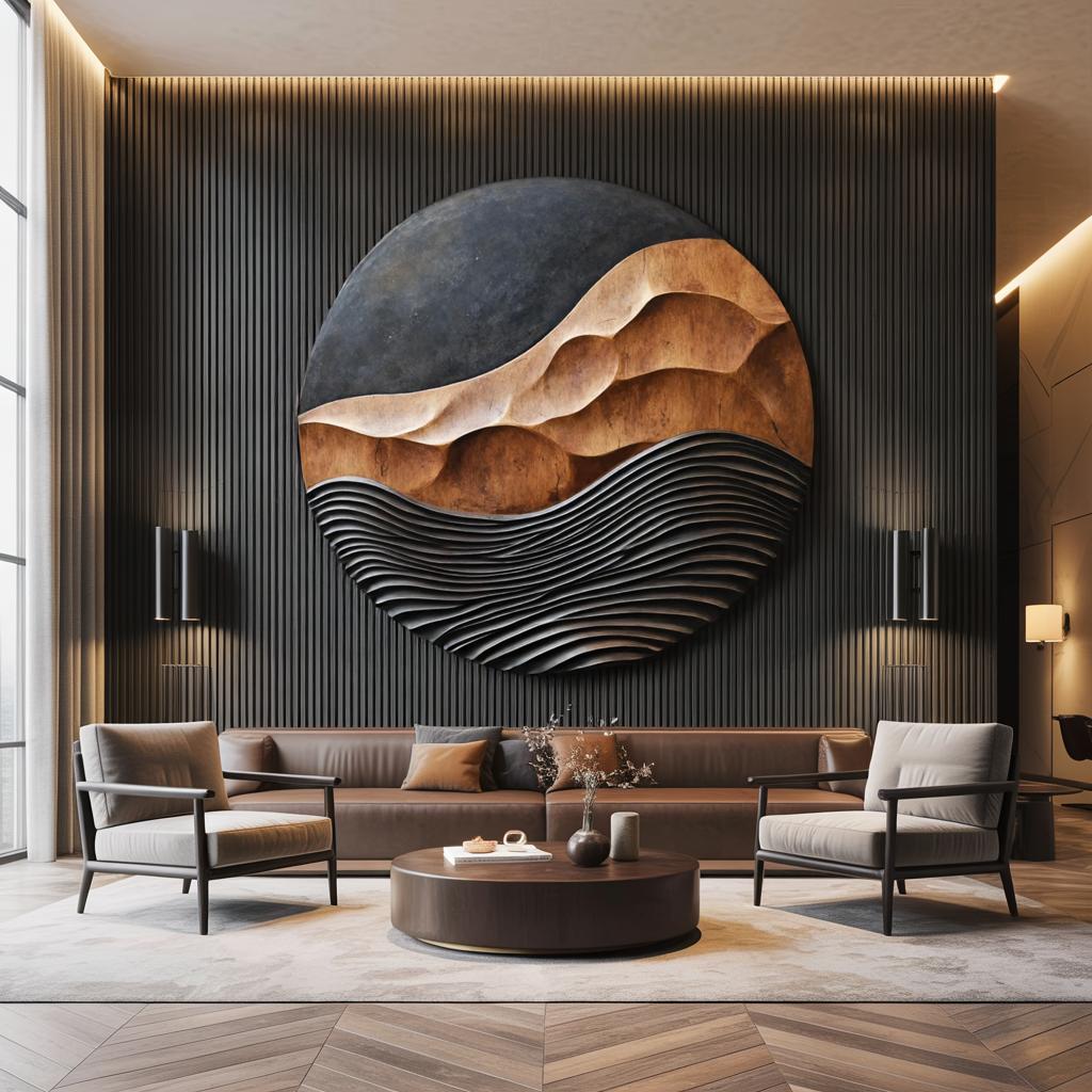 Spry Interior Rustic 3D Wood Wall Art, Handcrafted Reclaimed Wooden Slices Wall Panel Sculpture & Hanging Decor for Entryway, SILDTTNWA014