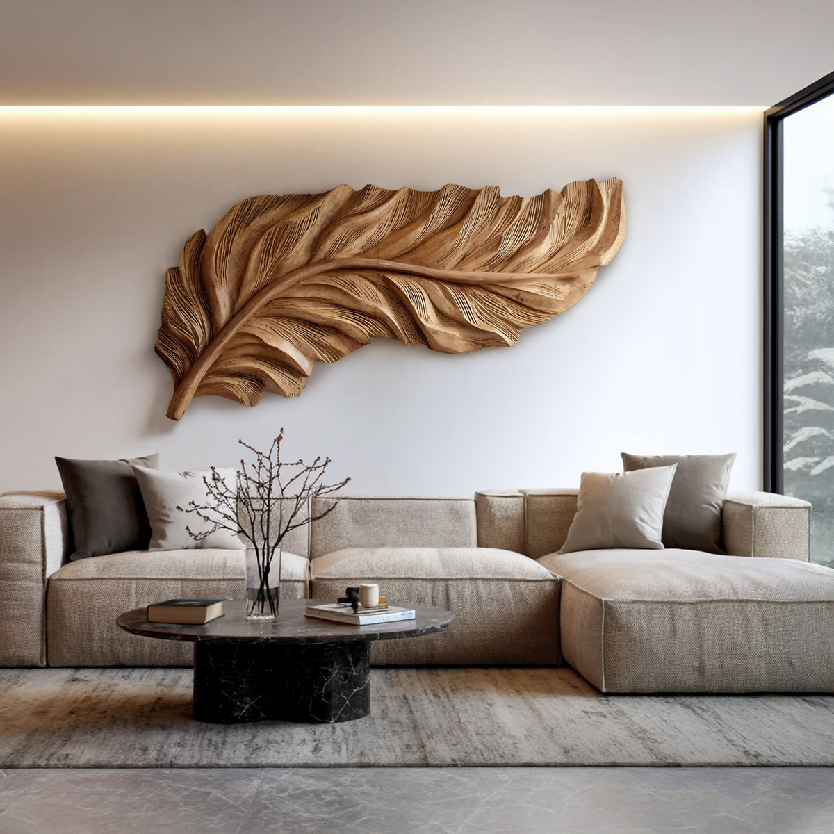 Organic Feather Wall Art Nature Inspired For Home Decor
