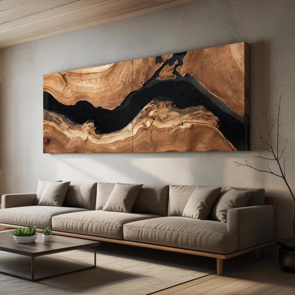 Handcrafted Wooden Rectangular Wall Art For Living Room Decor SILDTTRWA031