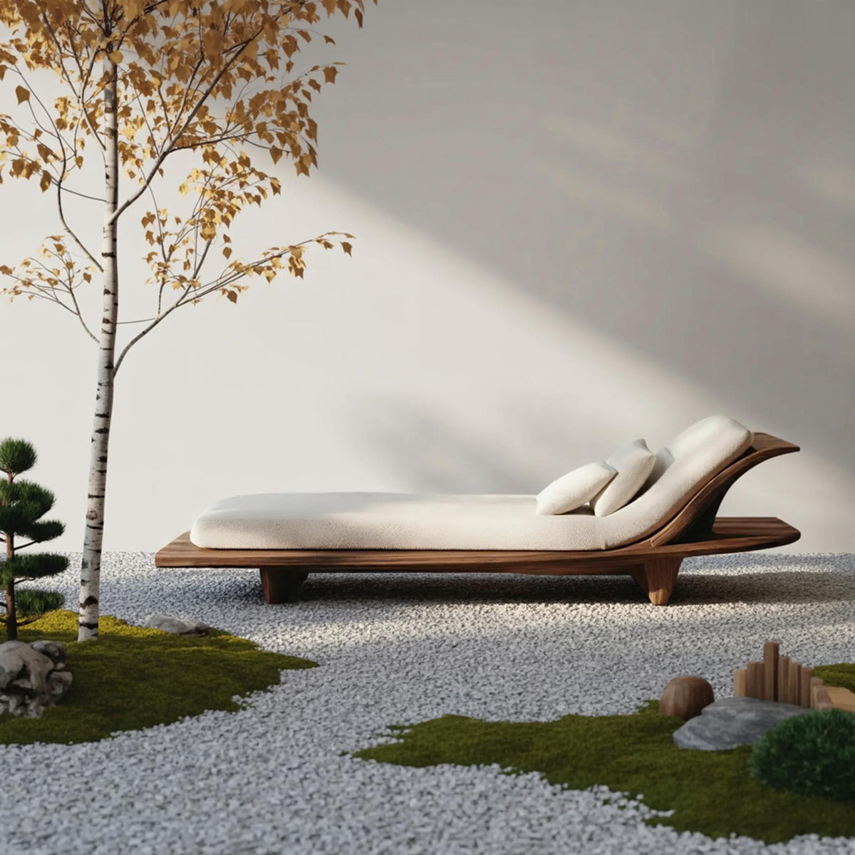 Rustic Solid Wood Daybed, Outdoor Garden Lounge Sofa Bench, Handcrafted Wooden Daybed Frame for Cozy Bedroom Decor