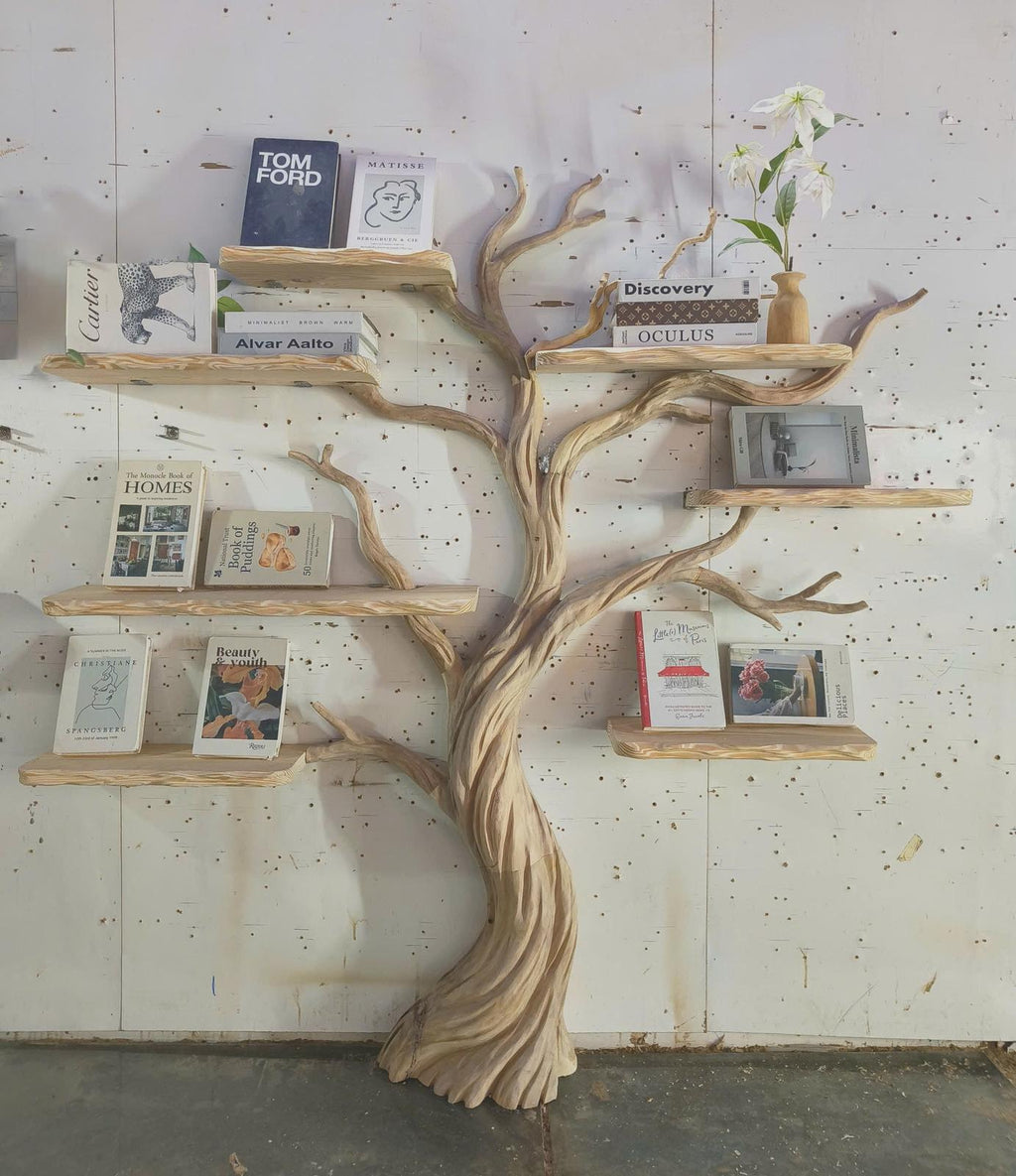 Rustic Nature Inspired Tree Bookshelf For Home