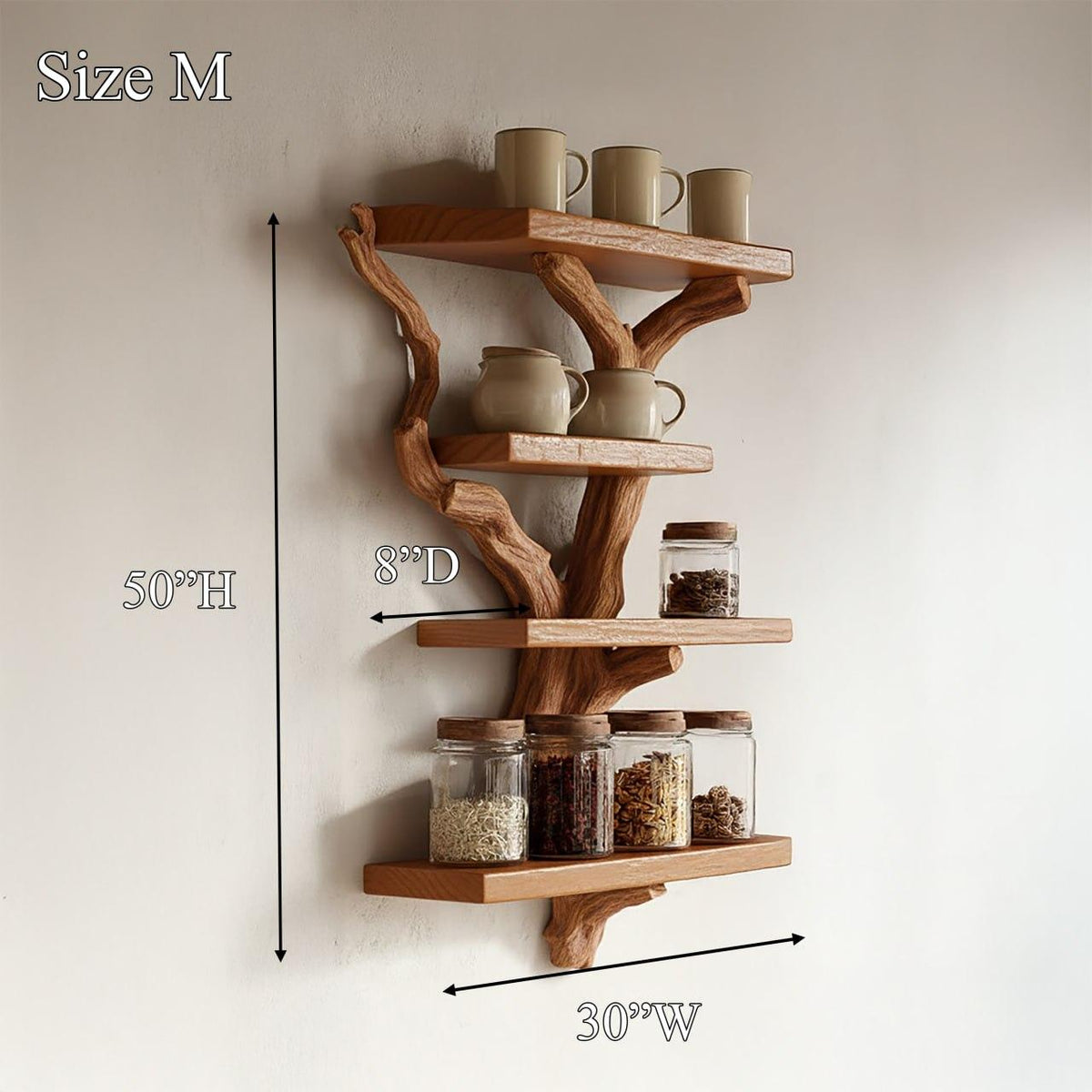 Artistic Branch Kitchen Wall Shelf Kitchen Interior Functional Decor SINLSATBS119