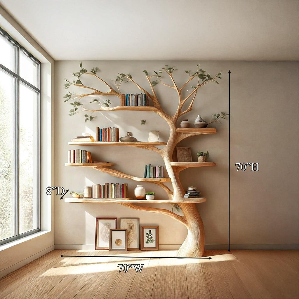 Midcentury Tree Bookshelf Living Room