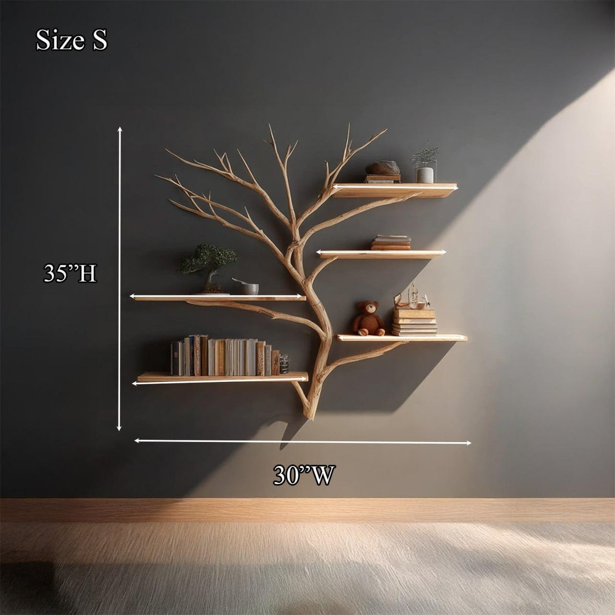 Midcentury Tree Bookshelf Study Room