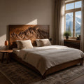 Rustic Mountain Headboard And Bed Frame For Bedroom Or Chalet SITHHNWO007