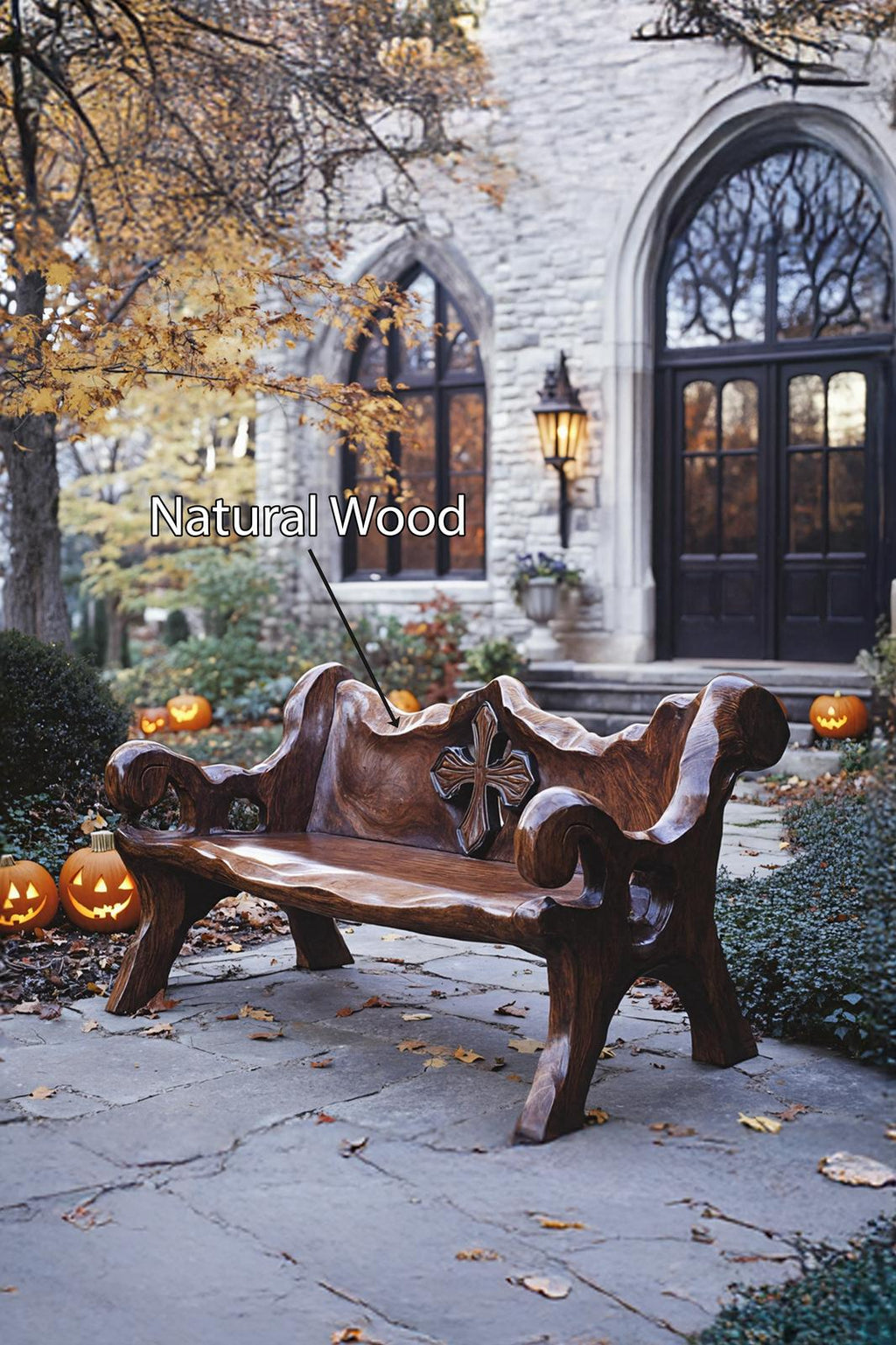 Handcrafted Live Edge Outdoor Bench For Rustic Outdoor Design