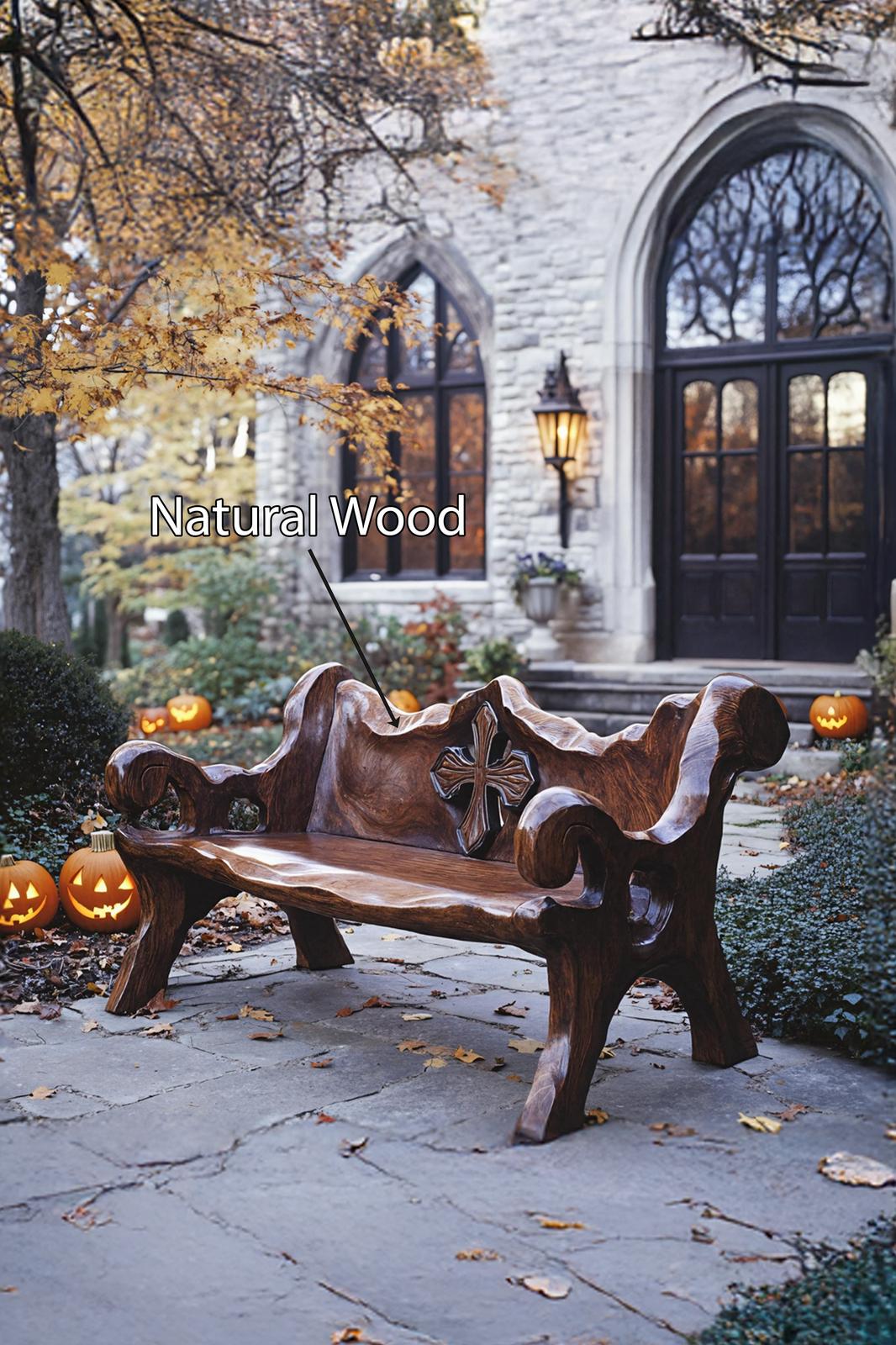 Handcrafted Live Edge Outdoor Bench For Rustic Outdoor Design