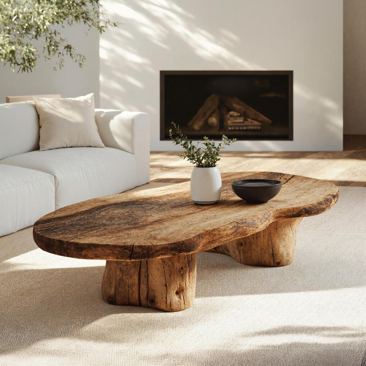 Vintage Style Wooden Coffee Table For Cozy Spaces