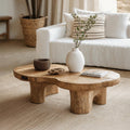 Natural Finish Wood Coffee Table For Organic Home Decor